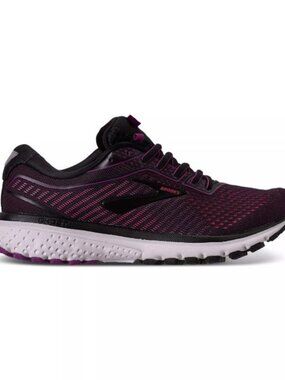 Brooks Women's Ghost 12 Running Shoe Sneakers Size 6.5 Black Purple Pink